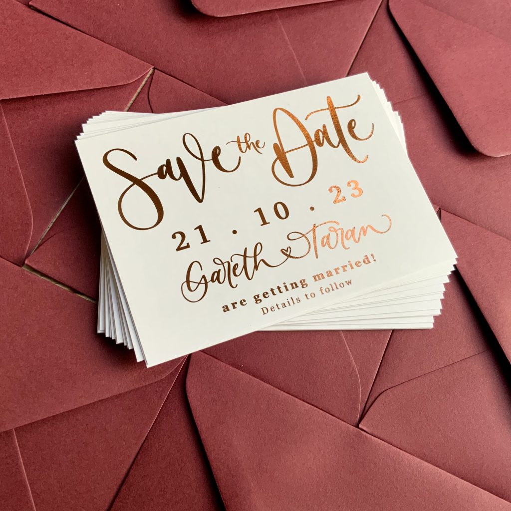 foiled save the dates