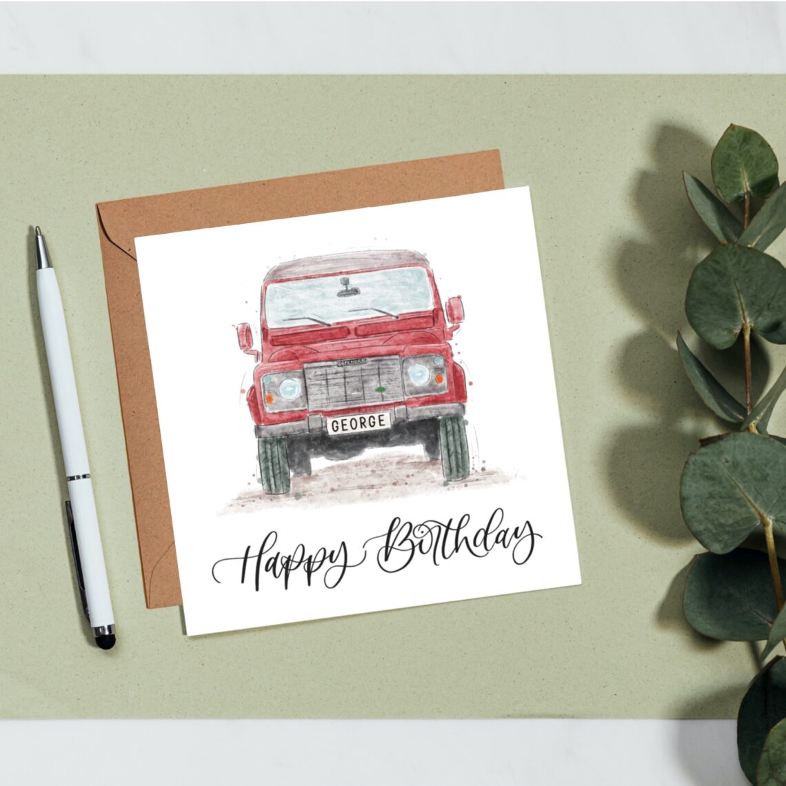 Personalised number plate Land Rover card