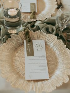 on-the-day wedding stationery -layered menu and place card